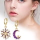 thumbnail image 3 of Pendientes para mujer, regalos para mujer, pendientes geométricos de sol, semicírculo, diamantes de imitación, joyería para mujer, pendientes de luna, 3 of 5