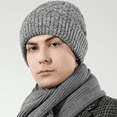 thumbnail image 5 of Children's winter knitted hat and scarf set Warm children's knitted hat beanie, 5 of 5