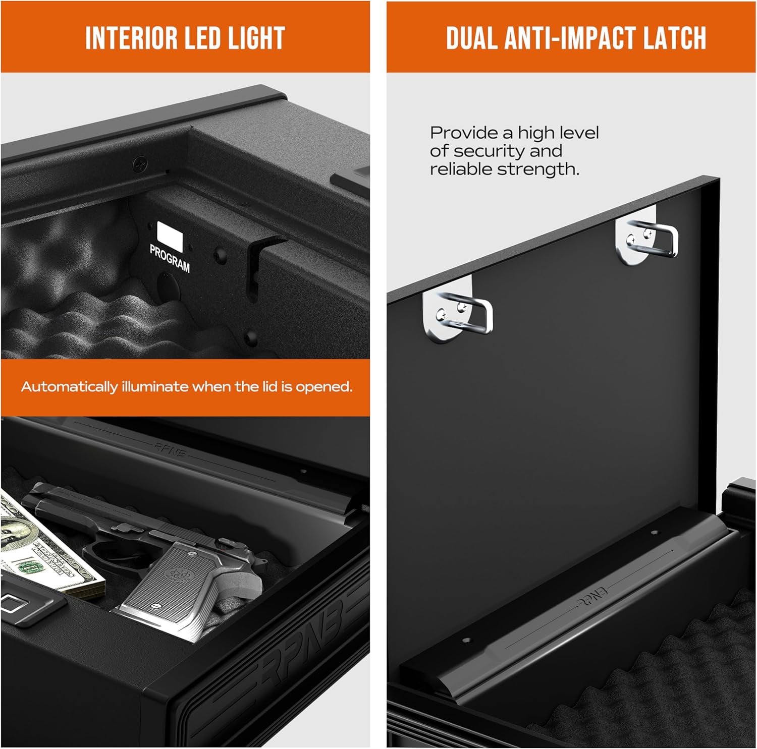 RPNB Gun Safe for Pistols Biometric Gun Safe with 3 Access Ways for 2 Pistols