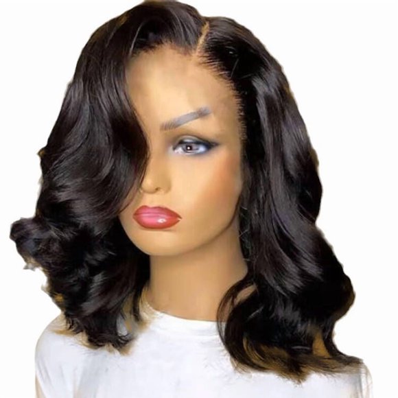 Black wig women's medium long hair chemical Fibre wig headgear rose net wigs