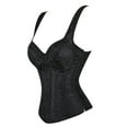 thumbnail image 2 of Corset Vest For Women Corset With Straps Gothic Corset Bustiers Overbust Top Vintage Corset Tops For Women Black 2XL, 2 of 4