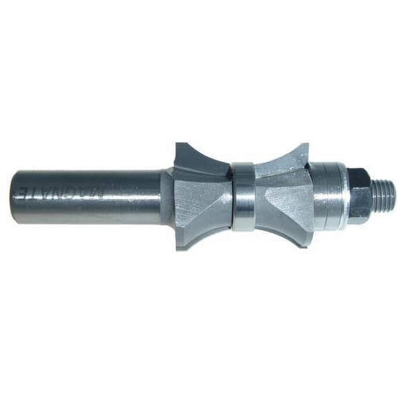 Magnate 5864 Finger Nail with Center Bearing Router Bit — 1" Profile Height; 3/16" Cutting Depth; 1/2" Shank Diameter; 1" Overall Diameter; 3/4" Radius; 1-1/2" Shank Length
