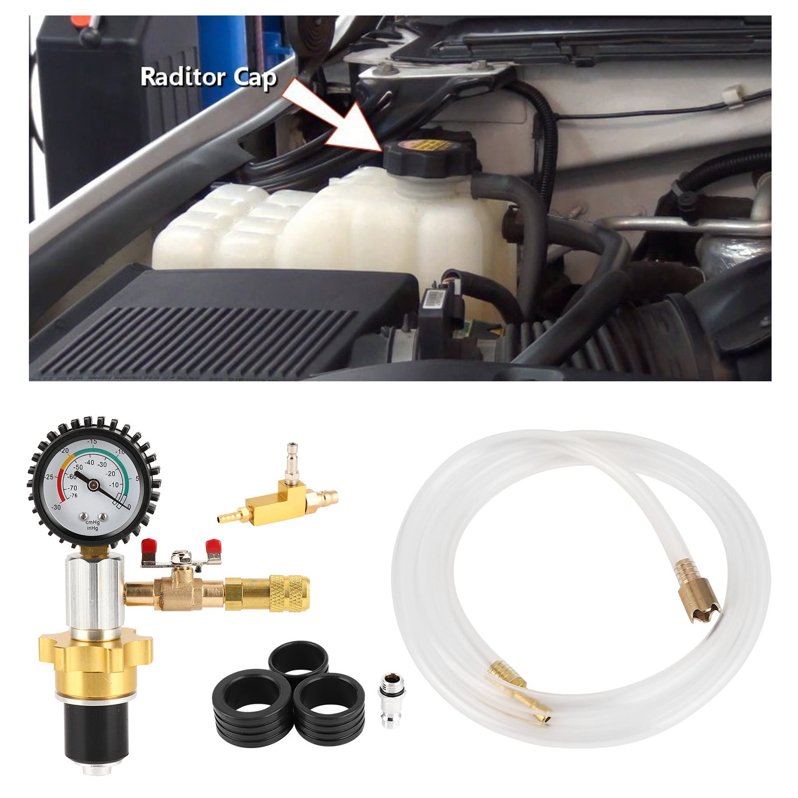 Tebru Cooling Vacuum Purge,Cooling System Kit,Car Radiator Coolant
