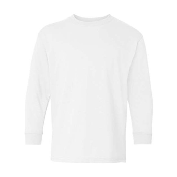 Gildan Youth Heavy Cotton 100% Cotton Camiseta de manga larga 20F White Medium Gildan 5400B