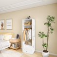 thumbnail image 2 of 70.2"H VivaVista Wooden Modular Closet Organizer:Modern Open Wardrobe Closet System with 2 Drawers for Bedroom&Coatroom White Finish, 2 of 4