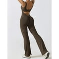 thumbnail image 4 of AEXTO Women Sleeveless Flare Jumpsuits Sexy Backless Tank Tops Bodycon Scrunch Butt Yoga Rompers Seamless Unitard Playsuit Sportswear, Activewear Clothing, 4 of 6