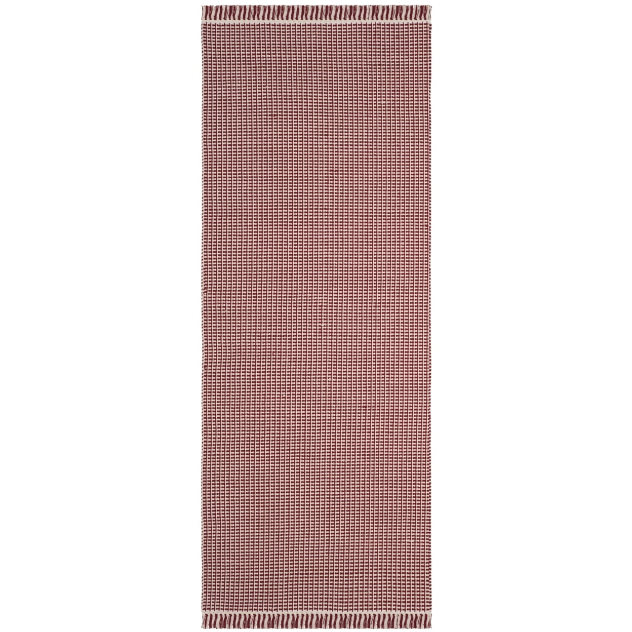SAFAVIEH Montauk Patton Geometric Cotton Area Rug, Ivory/Red, 3' x 5'