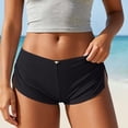 thumbnail image 2 of oelaio Y2k Micro Shorts for Women Low Waist Side Slit Boyshort Slim Booty Shorts Lounge Pj Bottom Cute Sleepwear Black L, 2 of 7