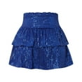 thumbnail image 4 of RUTAYY Women Sequin Sparkly Glitter Mini Pleated High Waisted Tiered Ruffle Flowy Shiny Night Out Club Skirt With Underneath Solid Color Flowy Swing Pleated Beach Skirts, 4 of 7