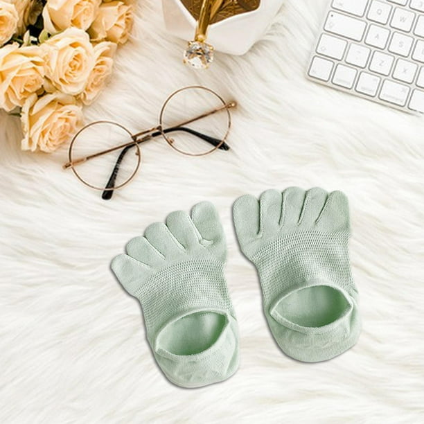 Calcetines Náuticos Yinane 1 Par de Calcetines con Puntera para Mujer Clásicos de Verano Corte Bajo Verde