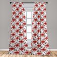 thumbnail image 2 of Floral Window Curtains, Watercolor Style Vintage Garden Vibes Flower Concept Retro Autumn, Lightweight Decor 2-Panel Set with Rod Pocket, Pair of - 28"x84", Pale Sepia Salmon and White, by Ambesonne, 2 of 3