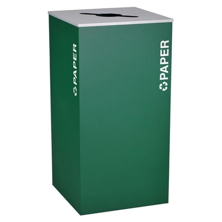 36 Gallon Square Paper Recycling Receptacle, Emerald Texture