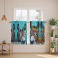 thumbnail image 3 of Donkey Couple Tier Curtains 54 Inch Length, Funny Animals Flowwers Wooden Oil Paint Cafe Short Curtains for Bathroom Over Sink, Small Kitchen Curtain Light Filtering Drapes 2 Panels 27.5"Wx54"L, 3 of 9