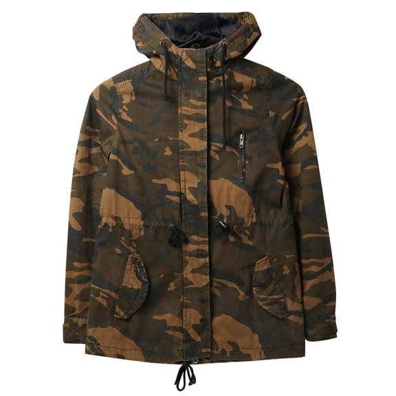 Ma Croix Womens Hooded Satin Lined Anorak Jacket Plus Size Safari Military Parka