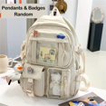 thumbnail image 1 of 1pc Gran Capacidad Mochila Para Estudiantes De Secundaria, Con Colgante De Oso Y Pato, Impermeable Colegio Bolsa De Escuela Bolsa Transparente Gran Capacidad Mochila Para Portátil Reforzamiento, 1 of 4