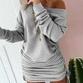 thumbnail image 6 of Fusipu Autumn Winter Women Long Sleeve One Shoulder Drawstring Bodycon Sweater Dress, 6 of 8