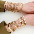 thumbnail image 4 of Juego de pulseras 17IF 25 unidades de cadena dorada para mujer Boho Punk Y2K, 4 of 7