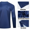 thumbnail image 2 of Rash Guard for Men UPF 50+ Sun Protection Swim Shirts Moisture Wicking Navy Blue XXL, 2 of 7