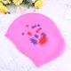 thumbnail image 2 of Gorro de natación de silicona con estampado de estrellas, impermeable, para piscina, para cabello largo, con protección para las orejas, para mujer (rosa), 2 of 5