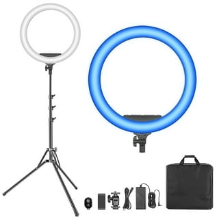 Neewer 18-inch RGB Ring Light with APP Control, Dimmable Bi-Color  3200K-5600K CRI 97+ LED Ring Light with Stand, 0-360 Full Color, 9 Scenes  Effect for