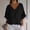 Black, variant on Summer Sales Womens Summer Tops Cute Lightweight Cotton‑Linen 3/4 Sleeve Summer Casual Blouse Oversized Tshirts for Women Under 12$