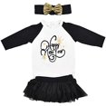 thumbnail image 1 of Unique Baby Girls 3pc Happy New Year Embroidery Tutu Layette Set (9M,Black), 1 of 5