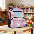 thumbnail image 4 of Aplkyhs Backpack for Kids Teens Cherry Blossom Axolotl Age 6-18 Cute Cartoon Print School Bag Ergonomic Adjustable Straps Lightweight Bookbag for School Travel, 4 of 7