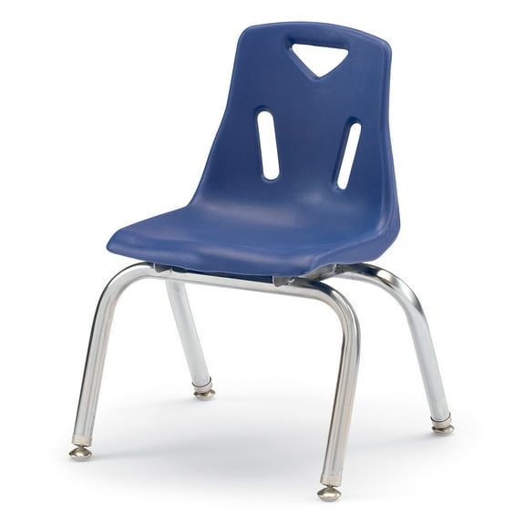 Stacking Chair with Chrome-Plated Legs - 12" Ht - Blue