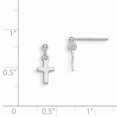 thumbnail image 2 of 925 Sterling Silver Latin Cross Post Drop Dangle Earrings Religious, 2 of 6