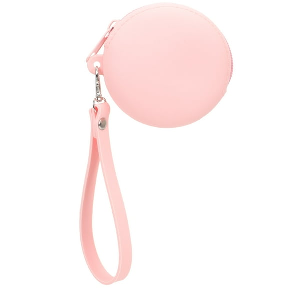 HEMOTON Small Silicone Purse with Zipper and Wrist Strap, Portable Change Wallet for and Small Items