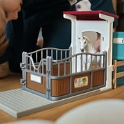 Schleich - Horse Club: Horse Stall Extension Playset with Horse Figurine & Stall, Trough & Accessories, 21 Pcs
