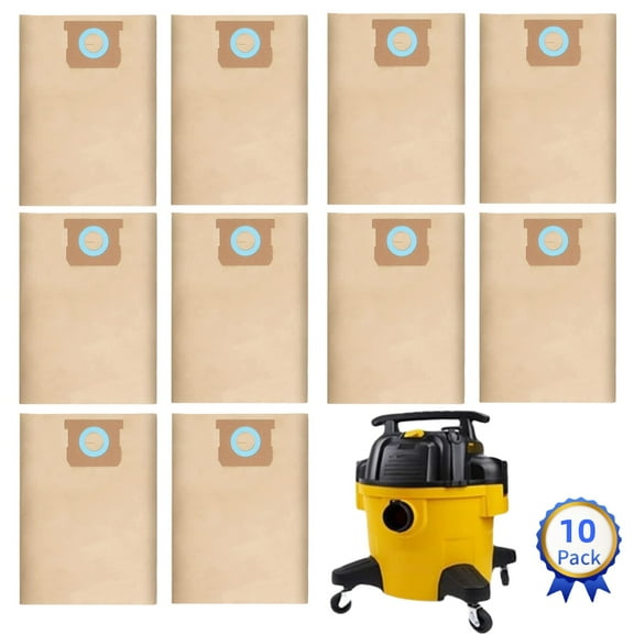 10 Pack DXVA19-4101 Disposable Filter Bags Replacement for DeWalt DXVA19-4101 Dust Bag ,FIT: DEWALT 6 to 10 Gallon Wet/Dry Vacs