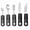 Black large-handled bent five-piece set, variant on Adaptive Bendable Stainless Steel Utensils Set Anti-Shake Rubber Handle Elderly Disabled Convalescent Cutlery Knife Fork Spoon
