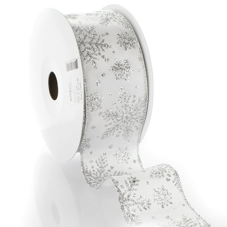 (25 yards/roll) White Silver Edge Satin Ribbon Wholesale Gift Christmas  ribbons (6/10/20/25/40mm)