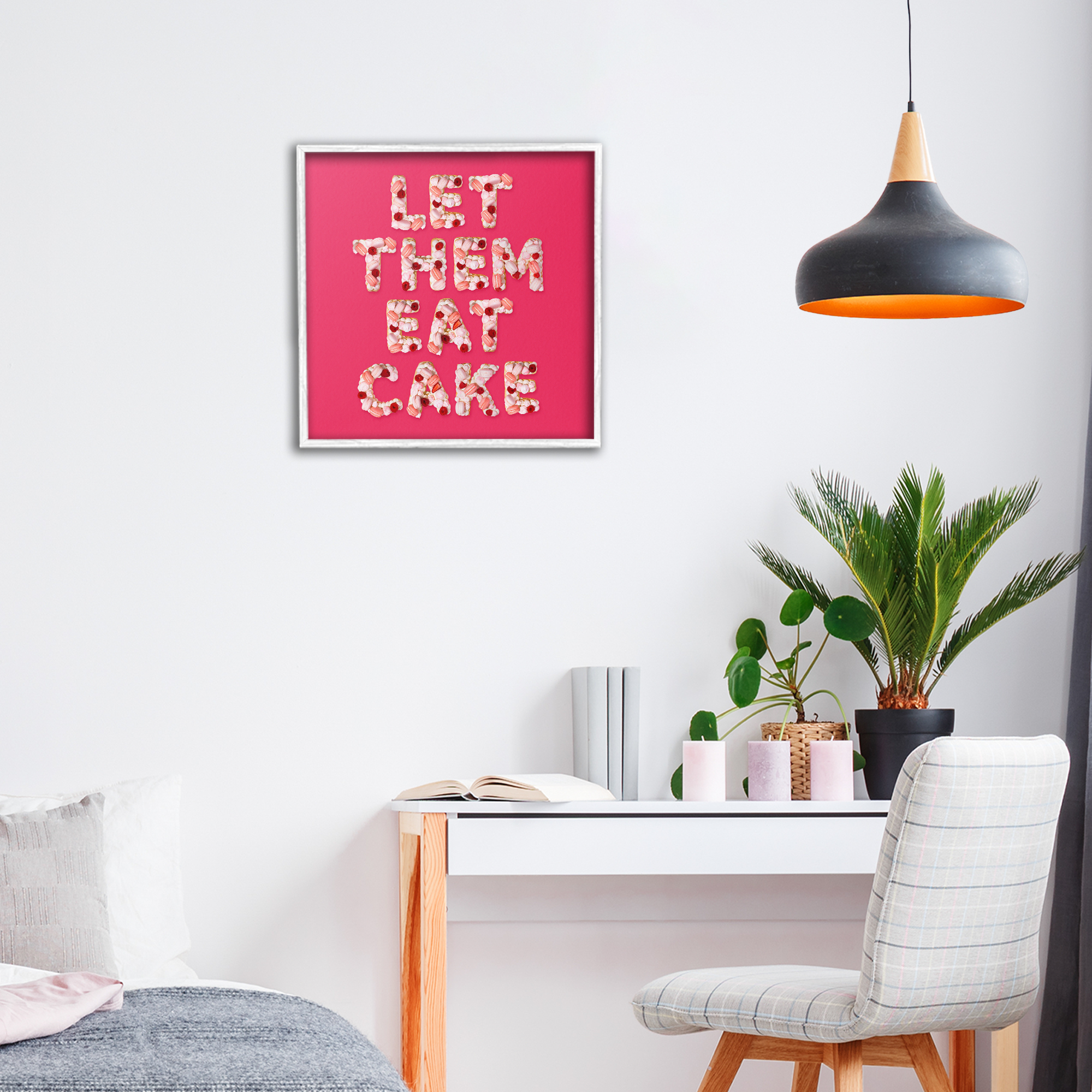 Let Them Eat Cake White Framed Giclee Art, design by LISH Creative