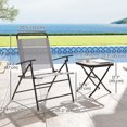 thumbnail image 3 of Outsunny Ensemble Bistro Pliant avec Dossier Réglable, Petit Ensemble de Patio, Gris, 3 of 10