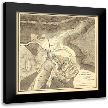 Holland 12x12 Black Modern Framed Museum Art Print Titled - Waynesboro Virginia - Holland 1865