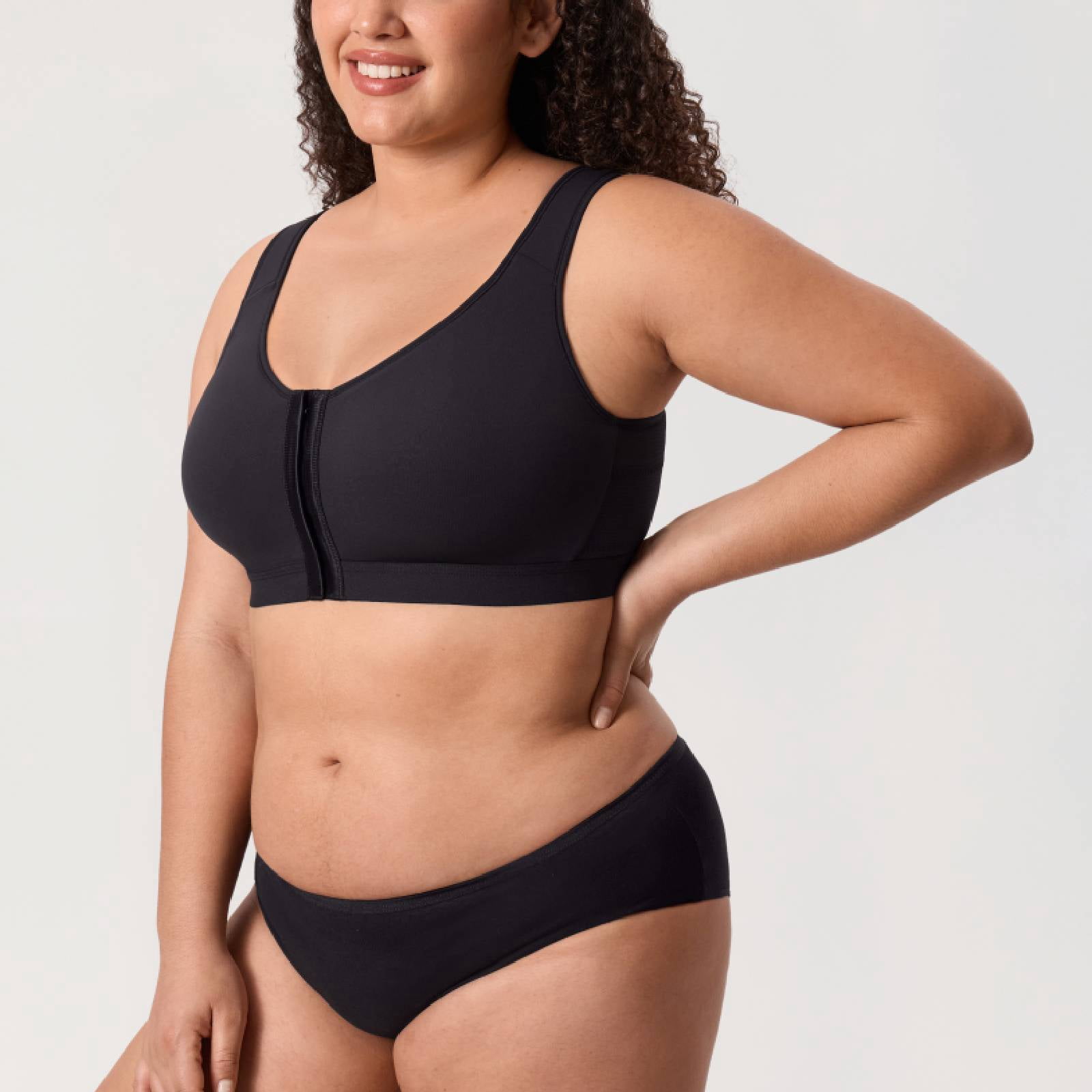 DELIMIRA Women's Posture Bra Front Closure Lightly Padded Plus Size Wireless Full Coverage Bras