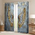 thumbnail image 2 of jejeloiu Retro Bohemian Wings Curtains Pack of 2 (42x84 Each),Gold Silver Gray Curtains Blackout For Men Women, 2 of 6