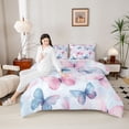 thumbnail image 4 of Homewish Flying Butterflies 3 Pieces Queen Comforter Set for Teens,Spring Garden Ultra Soft Bedding Sets,Abstract Gradient Ombre Bedding Comforter Set Breathable,Luxury Bedroom Decor,Reversible, 4 of 8
