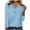 Blue, variant on Besolor Women's Long Sleeve Shirts Trendy Button V Neck Solid Color Basic Blouse Casual Loose Spring Fall Tunic Tops