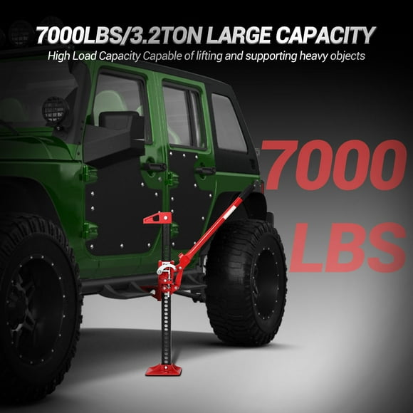 BeesClover 3 Ton Farm Jack, 33" Hi-Lift with Ratcheting Mechanism, 7000LB Hi-Lift Off Road Jack for Trucks, SUVs & Tractors, 5.12"-25.39" Lift Range, Heavy Duty