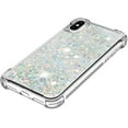 thumbnail image 6 of Compatible with iPhone X Case, iPhone Xs Case Glitter Luxury Cute Love Liquid Quicksand Clear Soft TPU Girls Women Stylish Bumper Shockproof Protective Case for iPhone X/Xs Sliver YB, 6 of 12