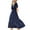 #1 Blue, variant on Enjiwell Women's Floral Print Bohemian V Neck Short Sleeve Chiffon Midi Dress