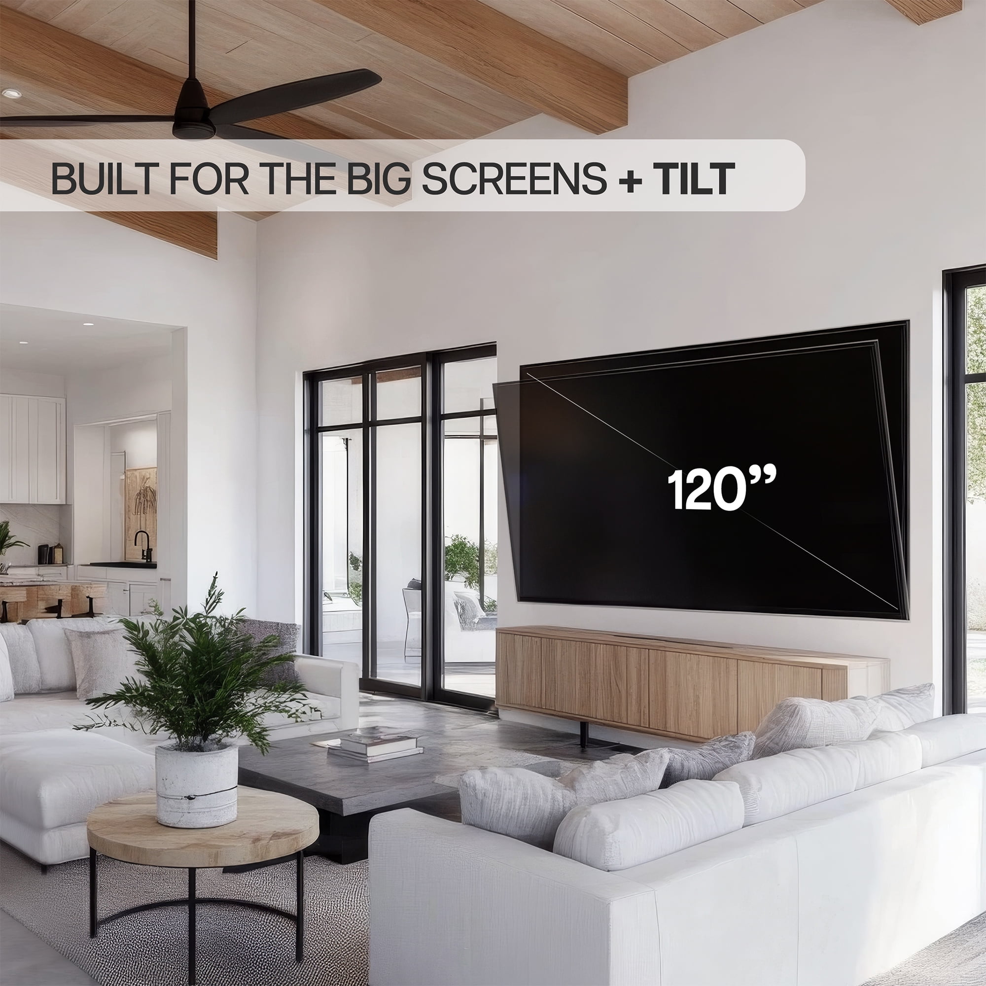 VIVO Heavy Duty Tilting TV Wall Mount for up to 120" Curved and Flat Screens