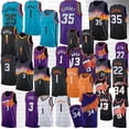 thumbnail image 2 of Kevin Durant Devin Booker Chris Paul Basketball Jerseys Deandre Ayton Phoenixs Sun Steve Nash Charles Barkley 2022 2023 City Blue Shirt Purple Jersey 1 3 35 7, 2 of 4