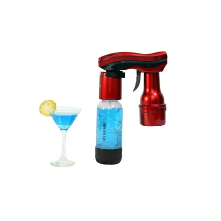 Drinkmate Spritzer Portable Carbonator, Carbonates ANY Cold Drink - Metallic Red