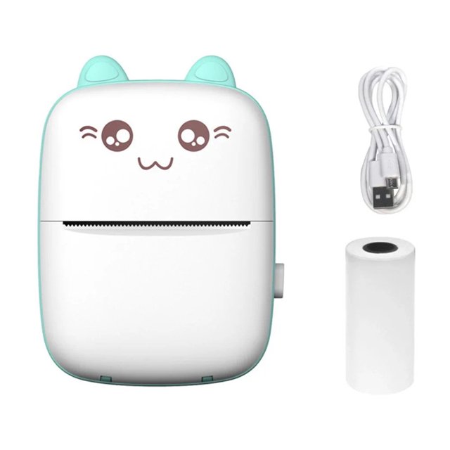 HLONKMini Printer Portable Bluetooth Wireless Smart Label Thermal Portable Printers Stickers Paper Wireless Printers Children Gifts