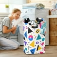 thumbnail image 5 of Yayeee Freestanding Laundry Hamper with Handle Collapsible Large Storage Basket for Clothes, Yellow Retro Shapes, 5 of 7