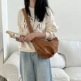 thumbnail image 4 of Women Shoulder Bag Korean Styles Dumplings Bag Top Handle Satchel Large Capacity Messengers Bag PU Crossbody Bag, 4 of 20